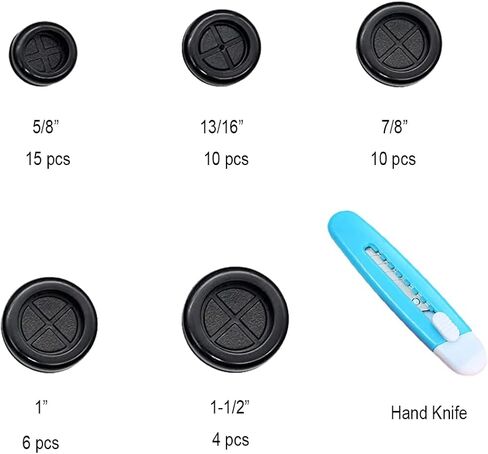 مجموعة متنوعة من الحلقات المطاطية 45 قطعة، مجموعة سدادات ثقب المثقاب مجموعة حشية حماية الأسلاك الكهربائية مجموعة حشيات مطاطية - 5/8 بوصة 13/16 بوصة 7/8 بوصة 1 بوصة 3/16 بوصة 1-1/2 بوصة in Kuwait