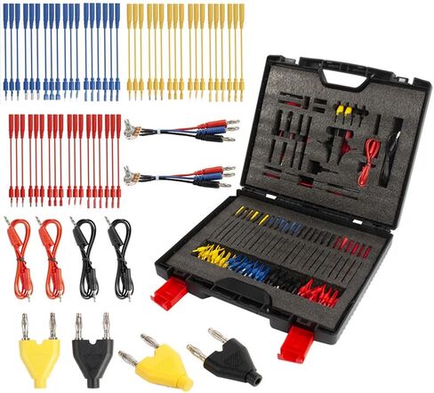 DUOYI مجموعة أدوات اختبار السيارات المتعددة 92 قطعة متعددة الوظائف لاختبار دوائر السيارات مع مشابك التمساح، قابس الموز يؤدي مجموعة أدوات اختبار السيارات للاختبار/التشخيص/الإصلاح in Kuwait