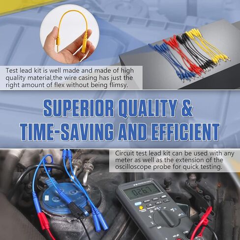 DUOYI مجموعة أدوات اختبار السيارات المتعددة 92 قطعة متعددة الوظائف لاختبار دوائر السيارات مع مشابك التمساح، قابس الموز يؤدي مجموعة أدوات اختبار السيارات للاختبار/التشخيص/الإصلاح in Kuwait