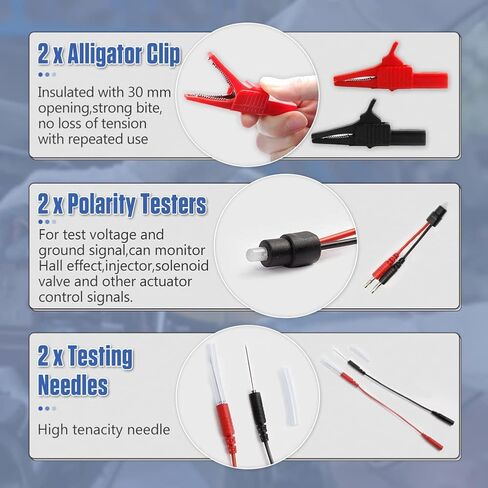 DUOYI مجموعة أدوات اختبار السيارات المتعددة 92 قطعة متعددة الوظائف لاختبار دوائر السيارات مع مشابك التمساح، قابس الموز يؤدي مجموعة أدوات اختبار السيارات للاختبار/التشخيص/الإصلاح in Kuwait