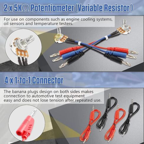 DUOYI مجموعة أدوات اختبار السيارات المتعددة 92 قطعة متعددة الوظائف لاختبار دوائر السيارات مع مشابك التمساح، قابس الموز يؤدي مجموعة أدوات اختبار السيارات للاختبار/التشخيص/الإصلاح in Kuwait