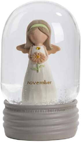 Blossom Bucket November Birthstone Angel Snowglobe, 4.25-inch Height, Resin, Home, Home Décor in Kuwait