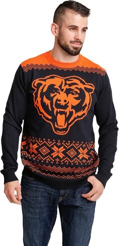 FOCO Men's NFL Big Logo Two Tone Knit Sweater in Saudi Arabia