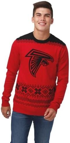 FOCO Men's NFL Big Logo Two Tone Knit Sweater in Saudi Arabia