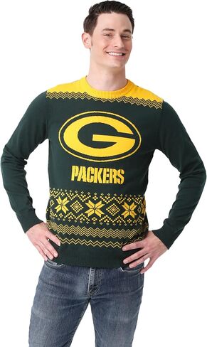 FOCO Men's NFL Big Logo Two Tone Knit Sweater in Saudi Arabia