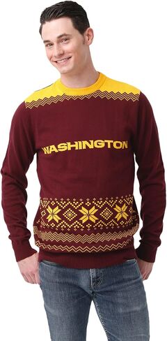 FOCO Men's NFL Big Logo Two Tone Knit Sweater in Saudi Arabia