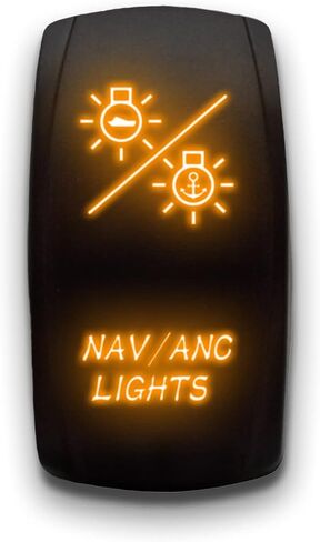 NAV ANC Lights - Blue - Laser Etched Toggle Switch 20A 12V - Vertical Rocker Switch 5-Pin DPST in Saudi Arabia