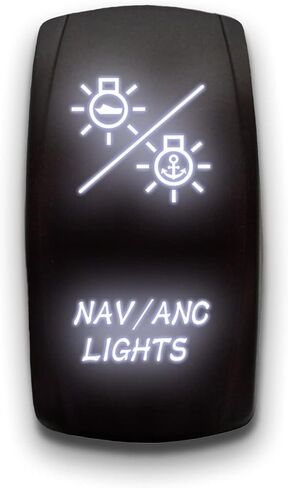 NAV ANC Lights - Blue - Laser Etched Toggle Switch 20A 12V - Vertical Rocker Switch 5-Pin DPST in Saudi Arabia