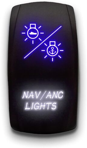 NAV ANC Lights - Blue - Laser Etched Toggle Switch 20A 12V - Vertical Rocker Switch 5-Pin DPST in Saudi Arabia