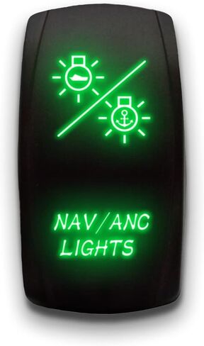 NAV ANC Lights - Blue - Laser Etched Toggle Switch 20A 12V - Vertical Rocker Switch 5-Pin DPST in Saudi Arabia