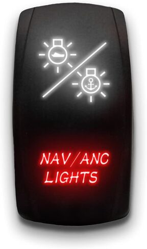 NAV ANC Lights - Blue - Laser Etched Toggle Switch 20A 12V - Vertical Rocker Switch 5-Pin DPST in Saudi Arabia