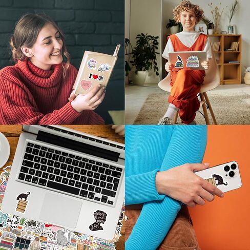 100 قطعة من ملصقات الكتب لجهاز Kindle، ملصقات هدايا الكتب لزجاجات المياه وأجهزة الكمبيوتر المحمول لمحبي الكتب، ملصقات كتب مقاومة للماء وملصقات القراءة للبالغين والمراهقين والأطفال in Kuwait