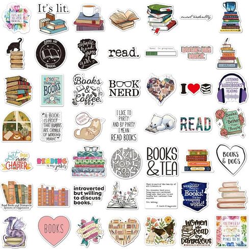 100 قطعة من ملصقات الكتب لجهاز Kindle، ملصقات هدايا الكتب لزجاجات المياه وأجهزة الكمبيوتر المحمول لمحبي الكتب، ملصقات كتب مقاومة للماء وملصقات القراءة للبالغين والمراهقين والأطفال in Kuwait