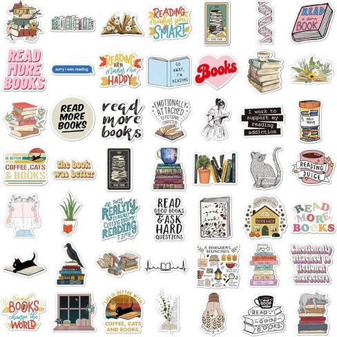 100 قطعة من ملصقات الكتب لجهاز Kindle، ملصقات هدايا الكتب لزجاجات المياه وأجهزة الكمبيوتر المحمول لمحبي الكتب، ملصقات كتب مقاومة للماء وملصقات القراءة للبالغين والمراهقين والأطفال in Kuwait