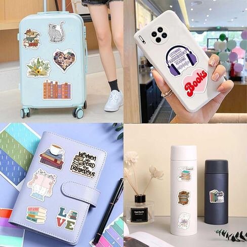 100 قطعة من ملصقات الكتب لجهاز Kindle، ملصقات هدايا الكتب لزجاجات المياه وأجهزة الكمبيوتر المحمول لمحبي الكتب، ملصقات كتب مقاومة للماء وملصقات القراءة للبالغين والمراهقين والأطفال in Kuwait