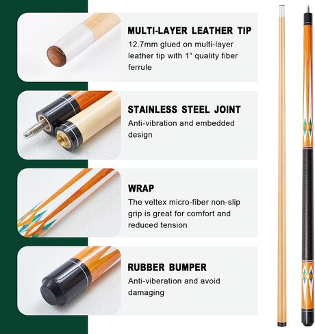 Liliful Pool Table Accessories Billiards Accessories Billiard Pool Balls with Triangle and Diamond Ball Holder Cue Chalks Pool Cue Tip Pool Sticks Pool Table Brush Set (Classic Style) in Saudi Arabia