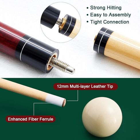 Liliful Pool Table Accessories Billiards Accessories Billiard Pool Balls with Triangle and Diamond Ball Holder Cue Chalks Pool Cue Tip Pool Sticks Pool Table Brush Set (Classic Style) in Saudi Arabia
