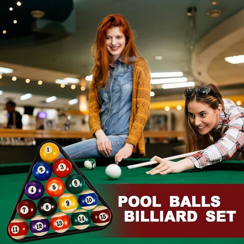 Liliful Pool Table Accessories Billiards Accessories Billiard Pool Balls with Triangle and Diamond Ball Holder Cue Chalks Pool Cue Tip Pool Sticks Pool Table Brush Set (Classic Style) in Saudi Arabia