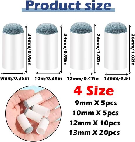 40 قطعة من أطراف عصا البلياردو سهلة الارتداء، 4 مقاسات بديلة، أطراف سهلة الارتداء، 9 مم/10 مم/12 مم/13 مم، مجموعة بديلة لعشاق البلياردو in Kuwait