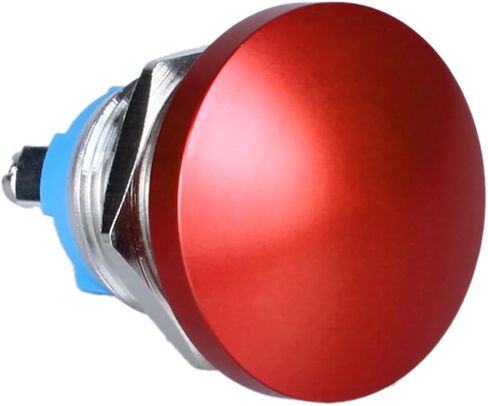 2Pcs Momentary Mushroom Head Push Button Switch Waterproof IP65 Metal Push Button 0.87" Mounting Hole SPST DC12V 24V 36V AC110V 250V 3A (22mm Green) in Kuwait