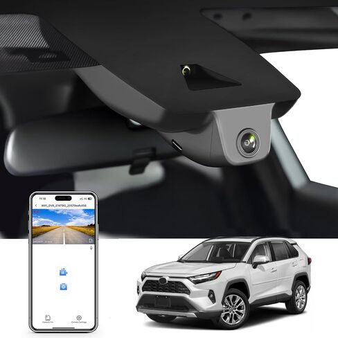 كاميرا داش 4K مخصصة لسيارة Toyota RAV4 & RAV4 Hybrid 2022 2023 2024 (الطراز B) مع فتحة تهوية، LE Limited SE Adventure XLE Premium XSE، مظهر OEM، فيديو UHD 2160P، واي فاي وتطبيق، بطاقة 128 جيجابايت in Kuwait