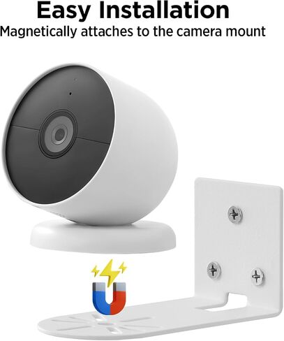 OLAIKE 2 حزمة لاصقة معدنية صغيرة على الحائط متوافقة مع Google Nest Cam (البطارية)/كاميرا الأمان الداخلية وWyze Cam Pan V3/V2 وEufy Cam E220/P24، بدون مثقاب VHB أو تركيب براغي in Saudi Arabia