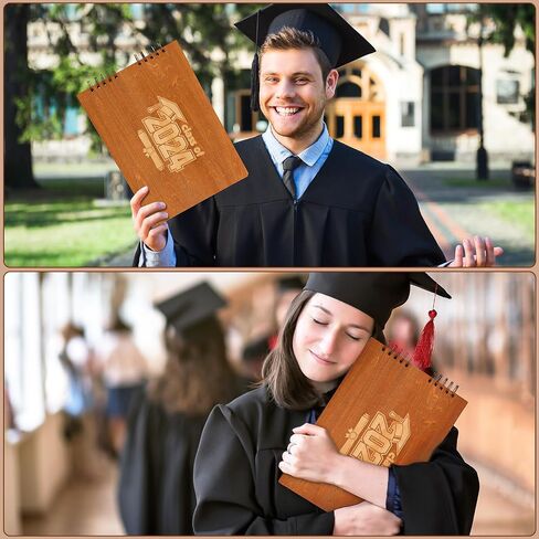 Glenmal Graduation Wood Guest Book Rustic Grad Gifts Wood Scrapbook Photo Album Hardcover Photo Guest Book Congratulatory Message Book with 80 Blank White Pages for Graduation Party(Congratulation) in Saudi Arabia