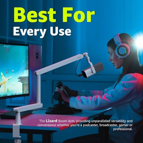 IXTECH Mic Boom Arm Stand LP ميكروفون حامل ذراع ميكروفون منخفض المستوى قابل للتعديل لـ Blue Yeti Shure Sm7b Hyperx QuadCast Rode Fifine و At2020 360 درجة ذراع ميكروفون للألعاب Podcasting LIZARD PRO in Kuwait