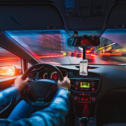 Phone Holders for Your Car Rear View Mirror Phone Holder Multifunctional 360 Rotatable Rearview Mirror Mount Universal Car Cell Phone Holder in Saudi Arabia