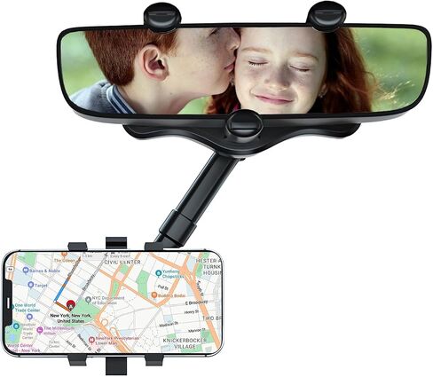 Phone Holders for Your Car Rear View Mirror Phone Holder Multifunctional 360 Rotatable Rearview Mirror Mount Universal Car Cell Phone Holder in Saudi Arabia