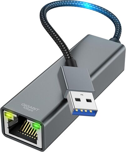USB to Ethernet Adapter, USB 3.0 to 10/100/1000 Gigabit Wired LAN Network Adapter, RJ45 Internet Adapter Compatible with MacBook, Surface, Laptop PC with Windows 11/10/8.1/8/XP, macOS, Linux in Saudi Arabia