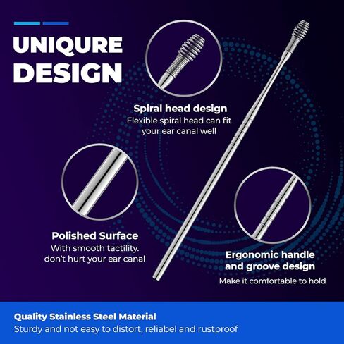 Ear Wax Removal Stainless Steel 360° Spiral Ear Care Tools in Kuwait