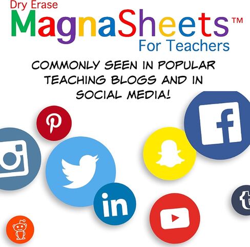 ورق كتابة يدوي مغناطيسي للمسح الجاف بحجم كبير من MAGNASHEETS (28 بوصة عرض × 22 بوصة ارتفاع) للسبورة البيضاء في الفصل الدراسي | أنبوب تخزين قابل لإعادة الاستخدام | يجب أن يمتلك المعلم | لوازم الفصول الدراسية للمعلم | اللوحة البيضاء in Kuwait