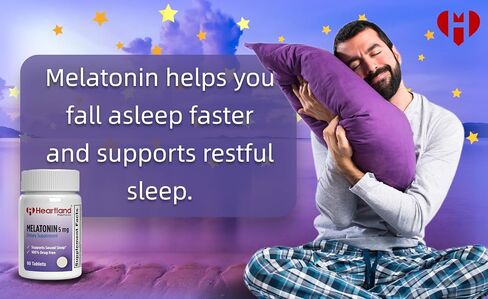 Melatonin 5mg Dietary Supplement Tablet - 100% Drug Free Sleep Aids for Adults - Supports Sound Sleeping Pills and Non-Habit Forming - Made in USA - (60 Count) in Saudi Arabia