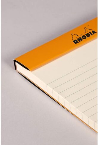 Rhodia 162012C - Stapled Notepad Le R No. 16 Black - A5 - Lined - 70 Detachable Sheets - Ivory Clairefontaine Paper 90 g/m - Velvety Touch Cover - Basics in Saudi Arabia