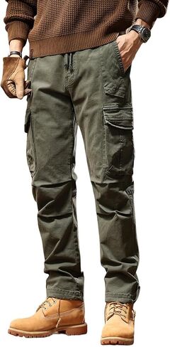 Men's Casual Cargo Pants Military Army Camo Combat Work Pants Slim Fit with Pockets Stretch Outdoor Jogger in Saudi Arabia