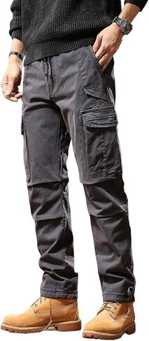 Men's Casual Cargo Pants Military Army Camo Combat Work Pants Slim Fit with Pockets Stretch Outdoor Jogger in Saudi Arabia