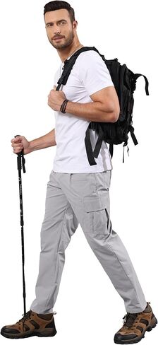 سراويل Lexiart الرجالية للمشي لمسافات طويلة، سراويل عسكرية تكتيكية خفيفة الوزن مضادة للتمزق للاستخدام الخارجي، سراويل العمل in Kuwait