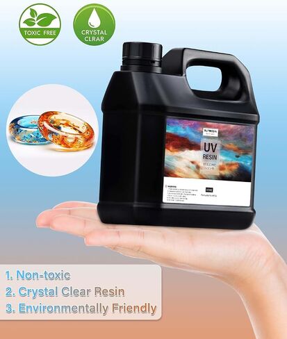 UV Resin 1000g UV Epoxy Resin Crystal Clear Ultraviolet Curing Epoxy Resin Kit for DIY Jewelry Making, Craft Decoration - Hard UV Glue Solar Cure Sunlight Activated Resin for Beginner in Saudi Arabia
