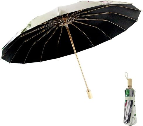 Travel Sun Umbrella - 16 Ribs Compact Umbrella, Windproof Parasol Umbrella with 99% UV Protection, Small Sun & Rain Pocket Umbrella for Girls and Women, Kids. Girls in Saudi Arabia