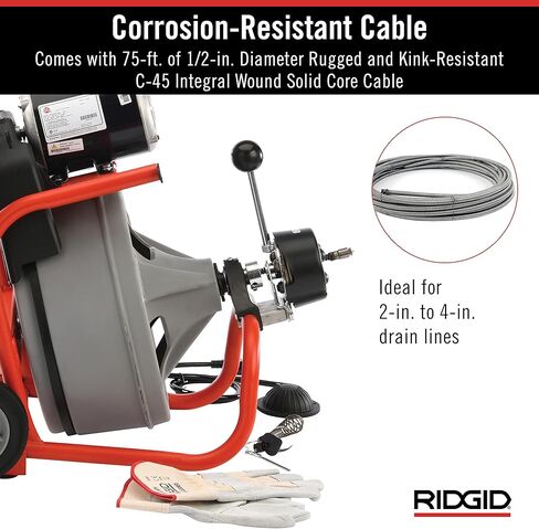 Ridgid 27013 K-400AF 115Volt C45IW Drum Machine with C45 Integral Wound Cable with Autofeed in Saudi Arabia