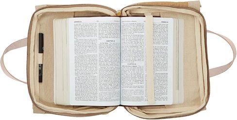 العلامات التجارية الإبداعية G1338 Faithworks - غطاء الكتاب المقدس على شكل حقيبة من الجوت والقماش من سوق المزارعين، 27.94 × 20.32 سم، نعمة مذهلة in Kuwait