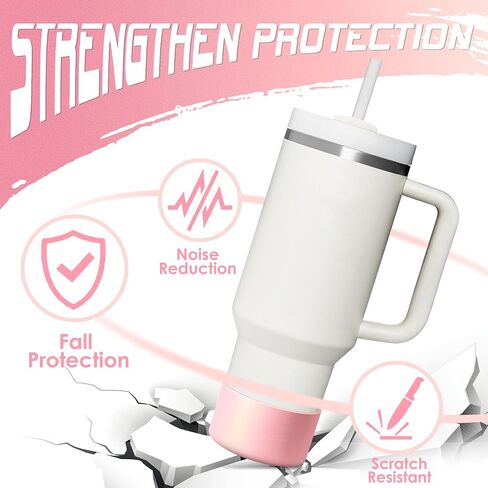 Protective Metallic Matte Luster Silicone Boot, Compatible with Stanley/Simple Modern 20-40oz & Water Bottle 12-24oz and More Bottles with 2.8-3in Base, Glitter Anti-Slip Bottom Sleeve Cover in Saudi Arabia