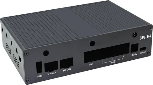 لوحة توجيه WiFi Banana Pi BPI-R4 WiFi 7 لاسلكية مزدوجة النطاق OpenWRT، مع MediaTek MT7988A (Filogic 880) SoC، تدعم 2X 10GbE SFP و4X GbE Gigabit Ethernet لبوابة المنزل الذكي NAS (الحزمة 2) in Saudi Arabia