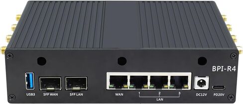 لوحة توجيه WiFi Banana Pi BPI-R4 WiFi 7 لاسلكية مزدوجة النطاق OpenWRT، مع MediaTek MT7988A (Filogic 880) SoC، تدعم 2X 10GbE SFP و4X GbE Gigabit Ethernet لبوابة المنزل الذكي NAS (الحزمة 2) in Saudi Arabia
