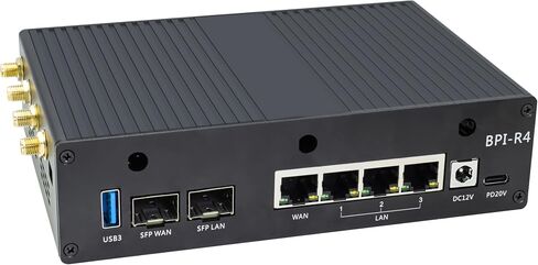 لوحة توجيه WiFi Banana Pi BPI-R4 WiFi 7 لاسلكية مزدوجة النطاق OpenWRT، مع MediaTek MT7988A (Filogic 880) SoC، تدعم 2X 10GbE SFP و4X GbE Gigabit Ethernet لبوابة المنزل الذكي NAS (الحزمة 2) in Saudi Arabia