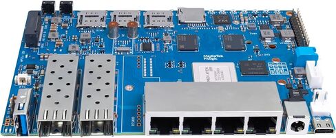 Banana Pi BPI-R4 WiFi 7 Wireless Dual-Band WiFi Router Board OpenWRT, with MediaTek MT7988A (Filogic 880) SoC, Support 2X 10GbE SFP and 4X GbE Gigabit Ethernet for NAS Smart Home Gateway (Bundle3) in Saudi Arabia