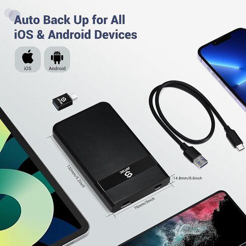 Auto-Backup-Hard-Drive-Enclosure 2.5-SATA-Enclosure-USB C-Hard-Disk-Enclosure Auto-Backup-External-Hard-Drive-Enclosure-for-iPhone Android-Backup-SSD-Enclosure 7mm 9.5mm SATA-External-HDD-Enclosure in Kuwait