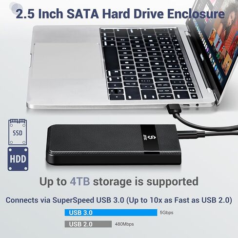 Auto-Backup-Hard-Drive-Enclosure 2.5-SATA-Enclosure-USB C-Hard-Disk-Enclosure Auto-Backup-External-Hard-Drive-Enclosure-for-iPhone Android-Backup-SSD-Enclosure 7mm 9.5mm SATA-External-HDD-Enclosure in Kuwait
