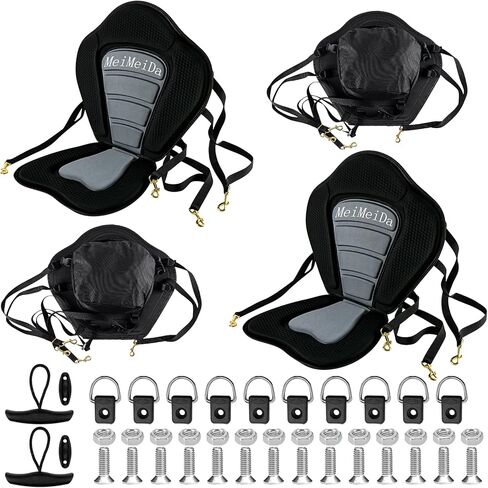 مجموعة مكونة من مقعدين مبطنين سميكين لقوارب الكاياك مع دعم مسند الظهر، ومقعد زورق مبطن سميك للغاية للجلوس على الجزء العلوي - مقعد قارب صيد فاخر مبطن بمقبض على شكل حرف T، و10 حلقات ثابتة على شكل حرف D وحقيبة تخزين قابلة للفصل in Kuwait